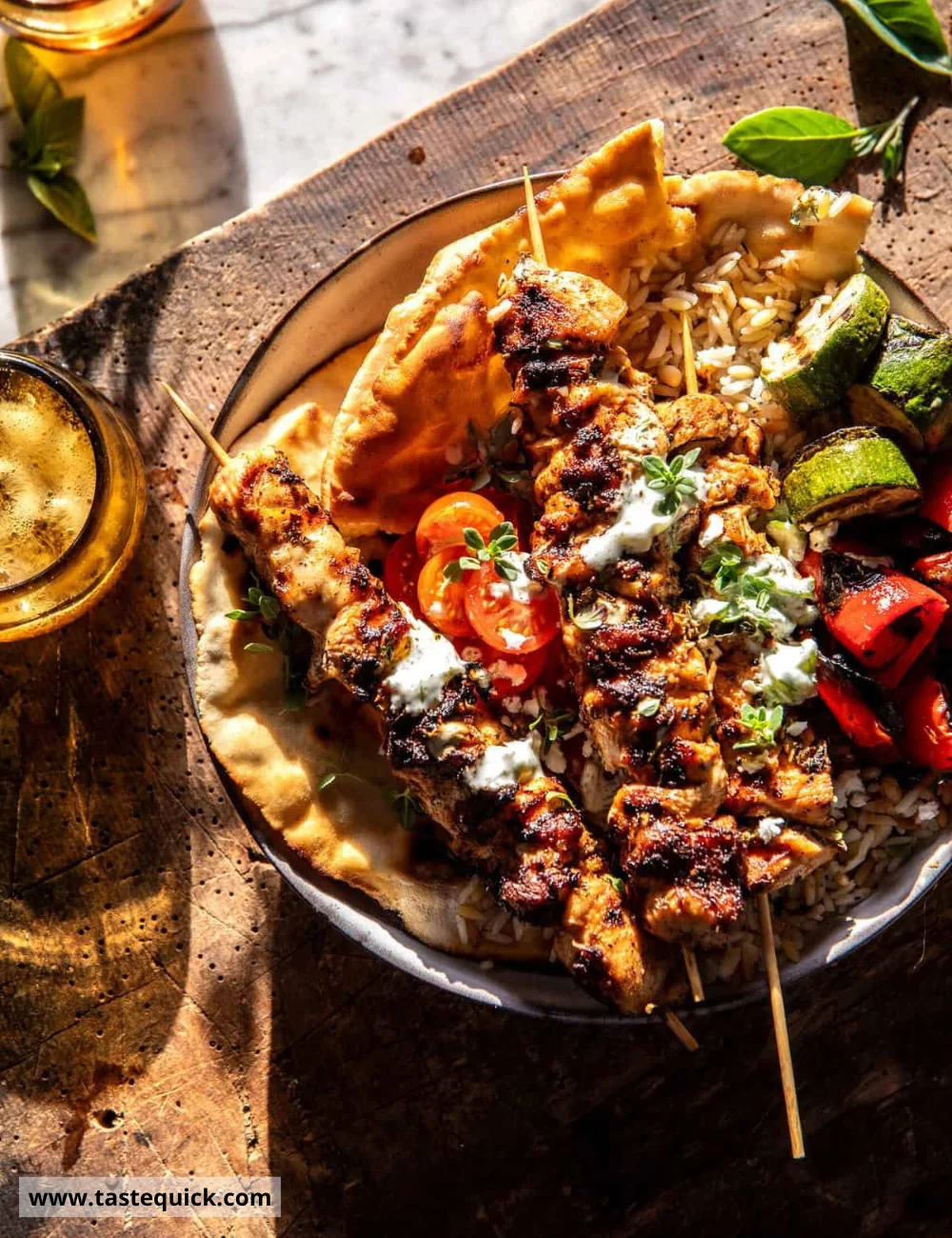 Chicken Souvlaki Rice Pilaf