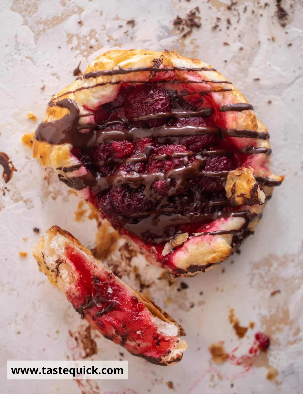 Dark Chocolate Raspberry Puff Pastry Tarts