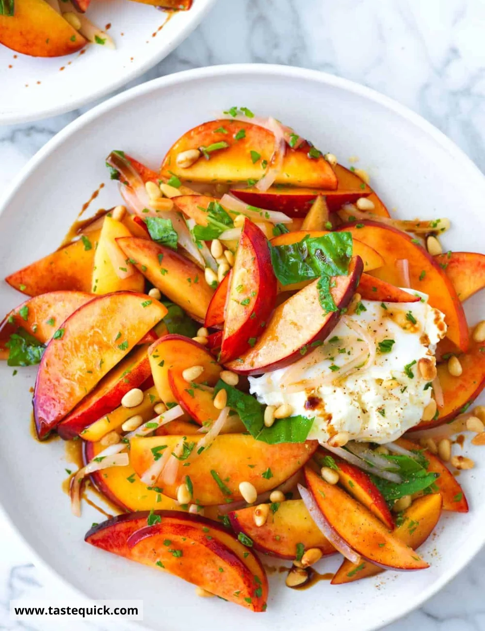 Fresh Peach Burrata Salad