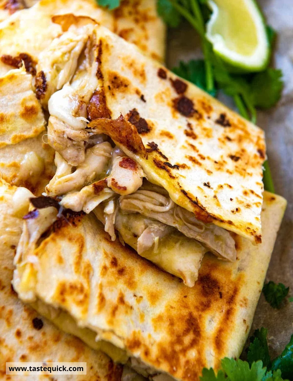 Green Chile Chicken Quesadillas