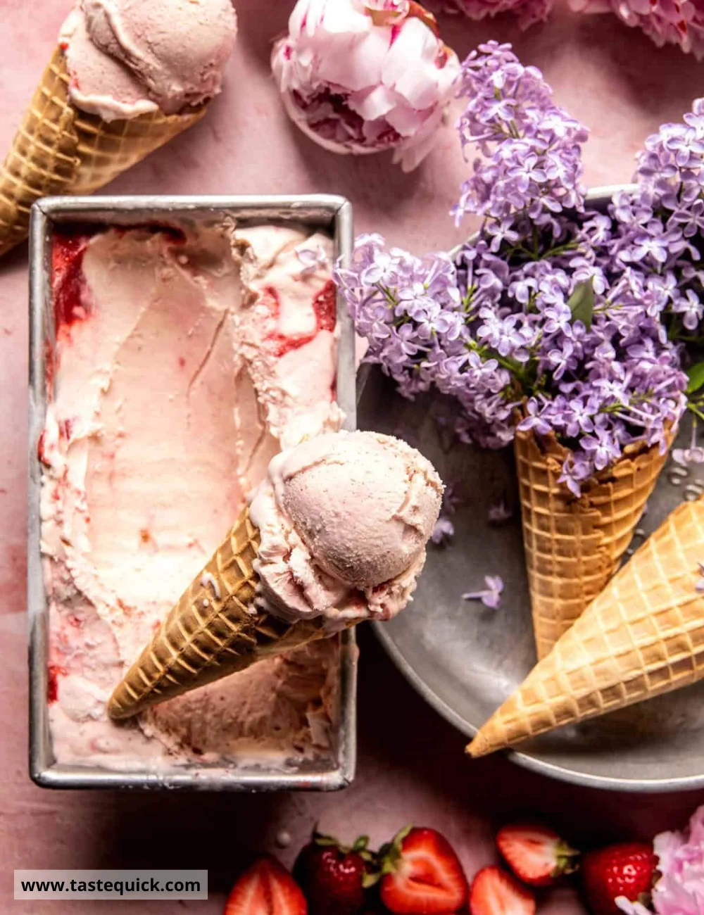 No Churn Strawberry Ice Cream
