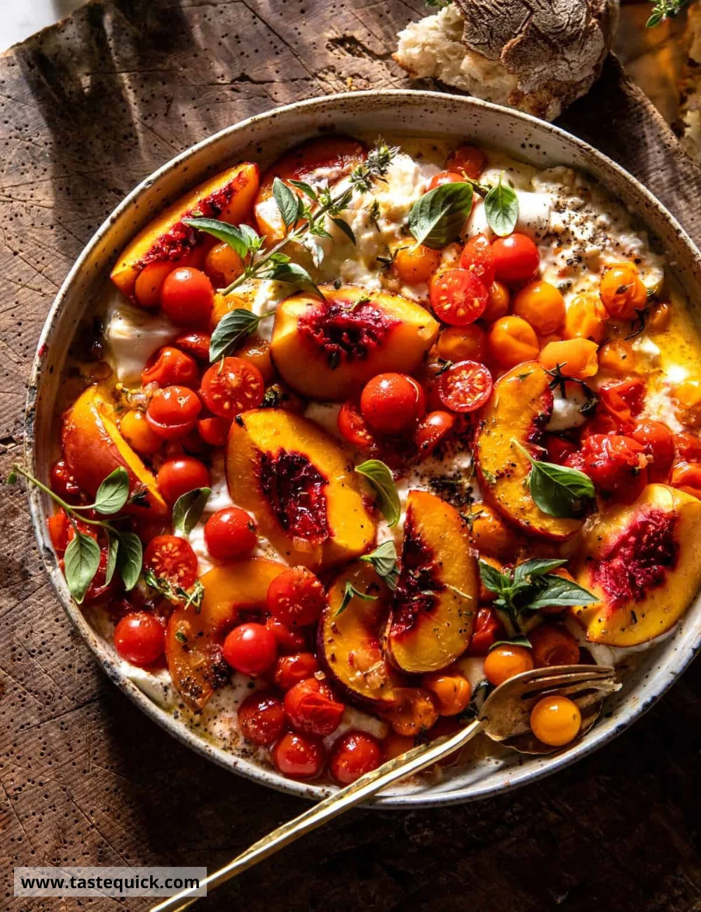 Tomato Peach Caprese