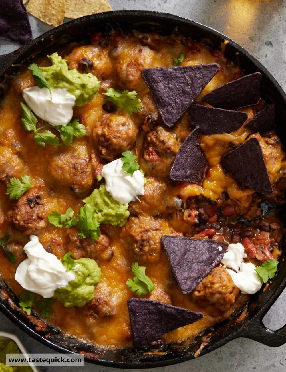 Skillet Chili & Meatballs