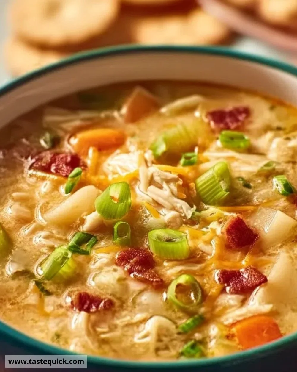 Bowl of delicious Million Dollar Soup with fresh ingredients