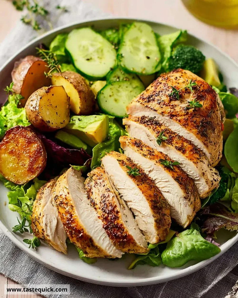 Juicy air fryer chicken breasts cooked to perfection