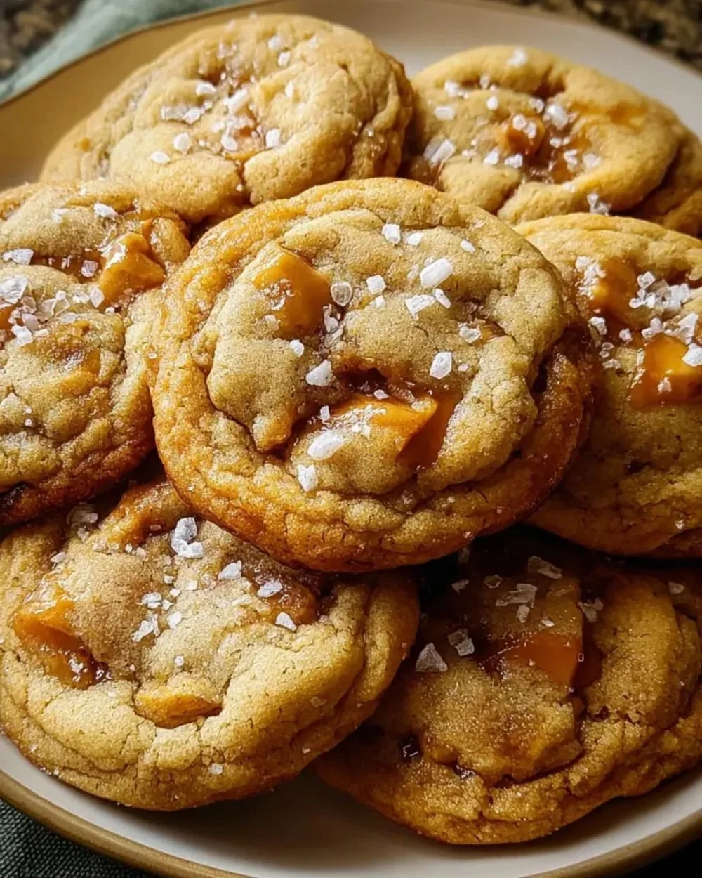Freshly baked apple cider cookies on a rustic wooden table