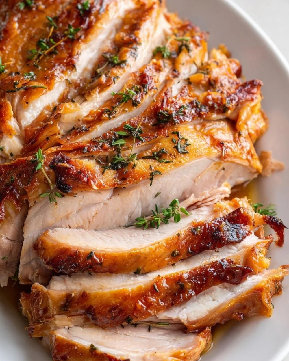 Succulent Butterball Turkey Breast Roast served with herbs and spices