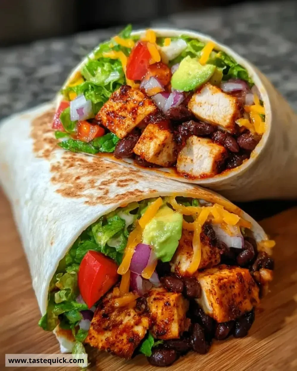 Cajun Black Bean Chicken Burritos loaded with spices and ingredients