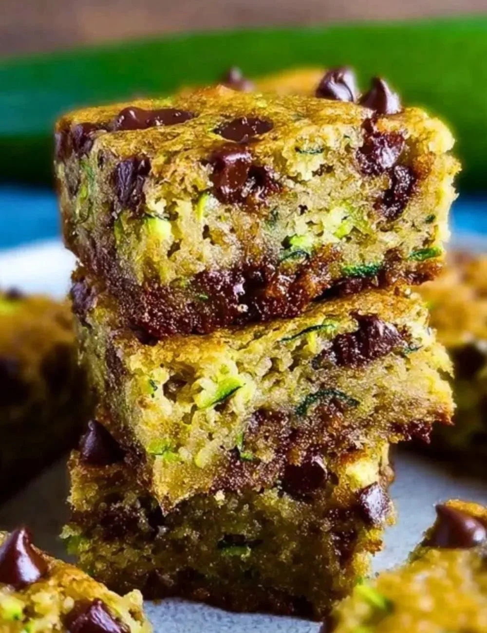 Delicious chocolate chip zucchini bars with a moist texture