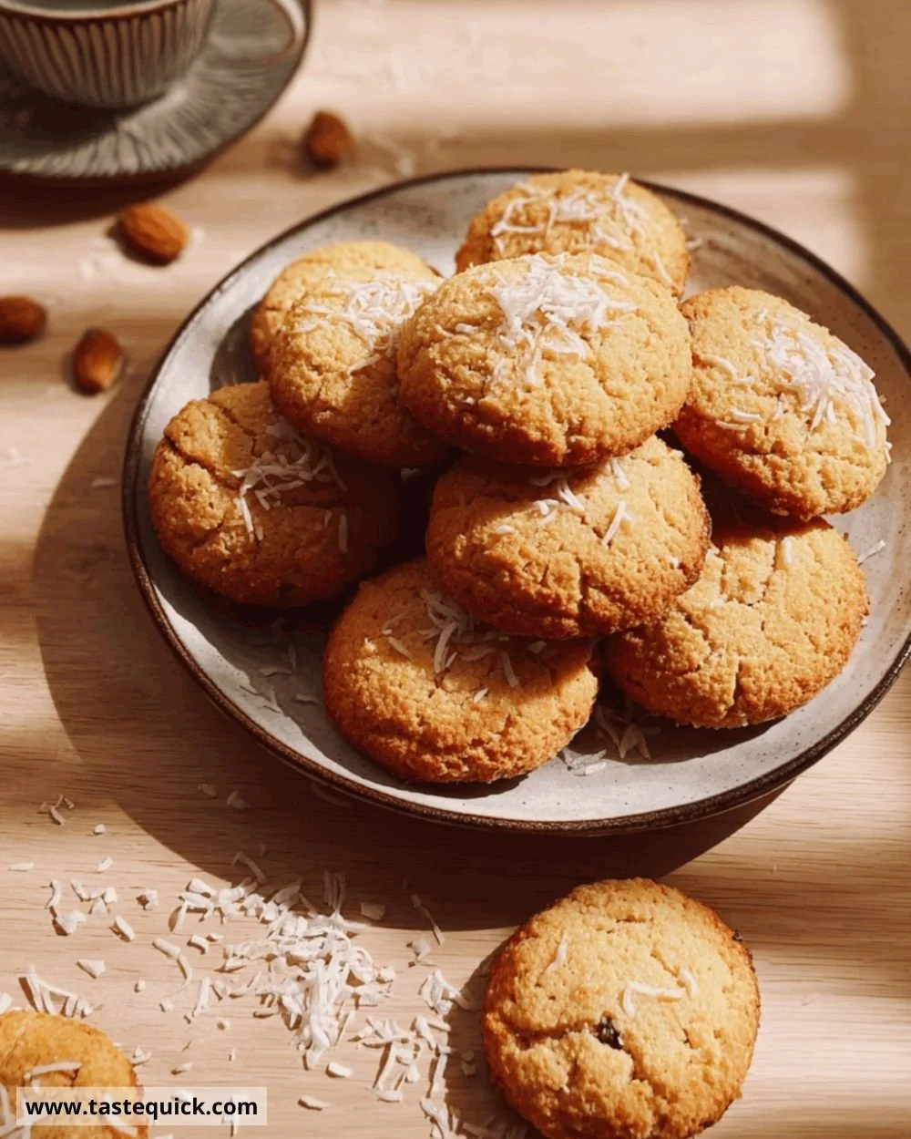 Delicious homemade Coconut Flour Cookies arranged on a plate