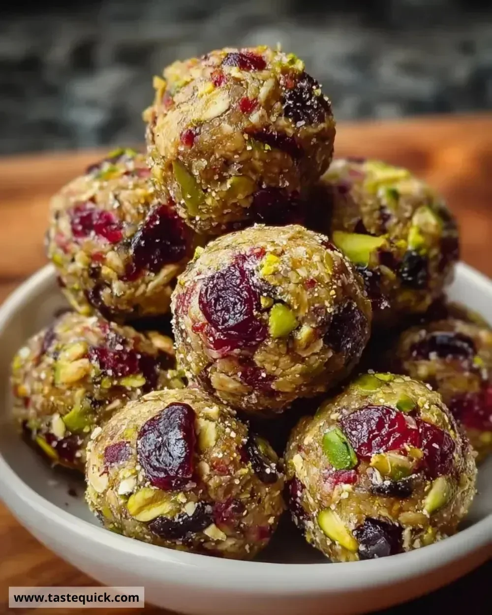 Cranberry pistachio energy bites for a healthy snack option