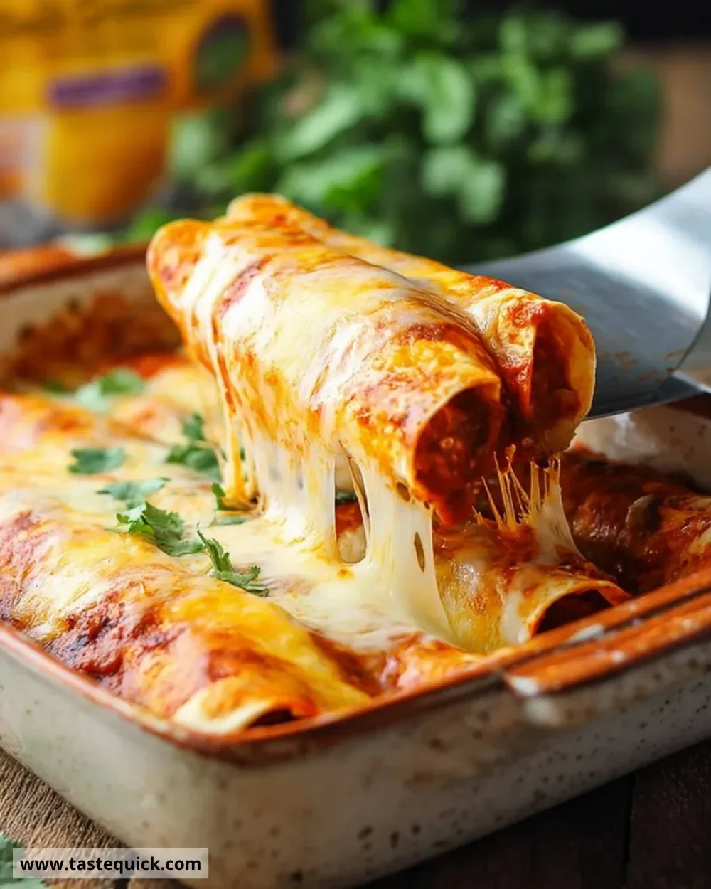Easy 5-ingredient beef enchiladas served on a plate