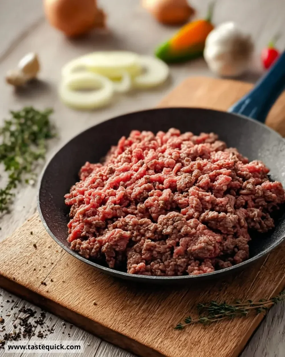 Fresh lean ground beef for healthy meal preparation