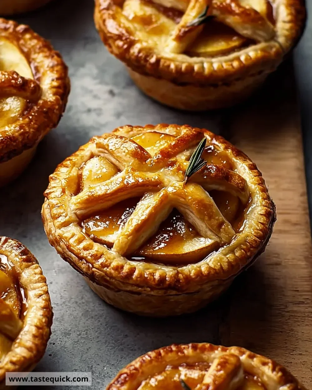 Mini apple pies baked with fresh apples and cinnamon