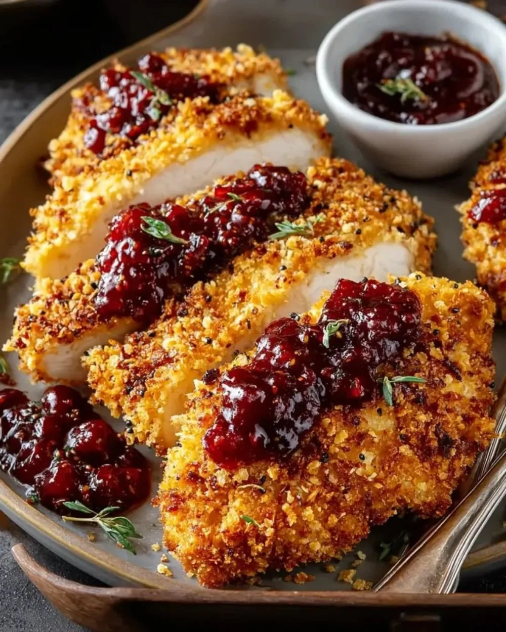 Pretzel Crunch Baked Chicken with golden crust and flavorful seasoning