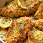 Quick and easy lemon pepper chicken served on a plate with herbs
