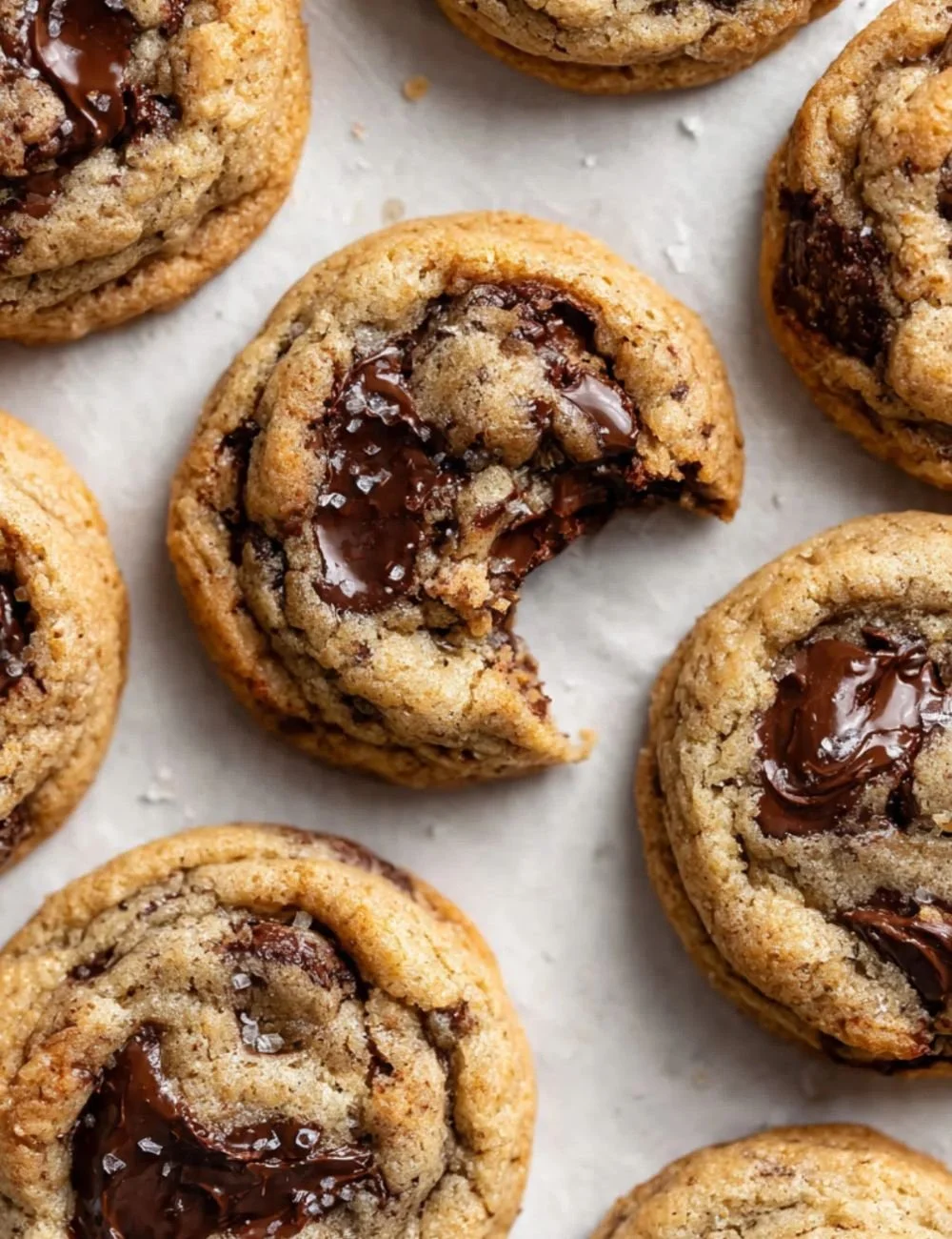 Plate of freshly baked banana bread cookies with chocolate chips