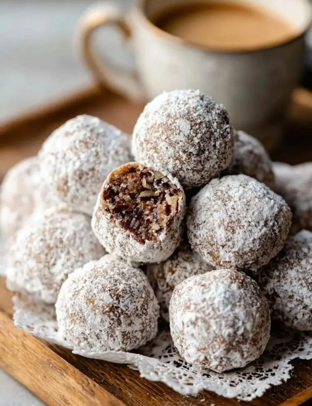 Homemade Bourbon Pecan Balls with nuts and chocolate coating