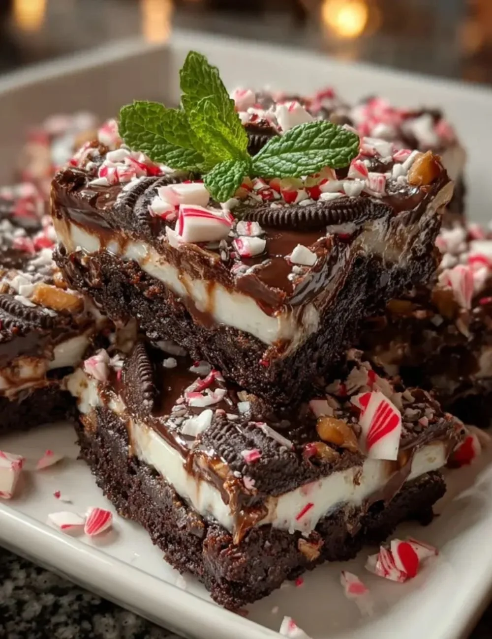 Delicious Chaos Cake Peppermint Cookie Brittle with festive sprinkles