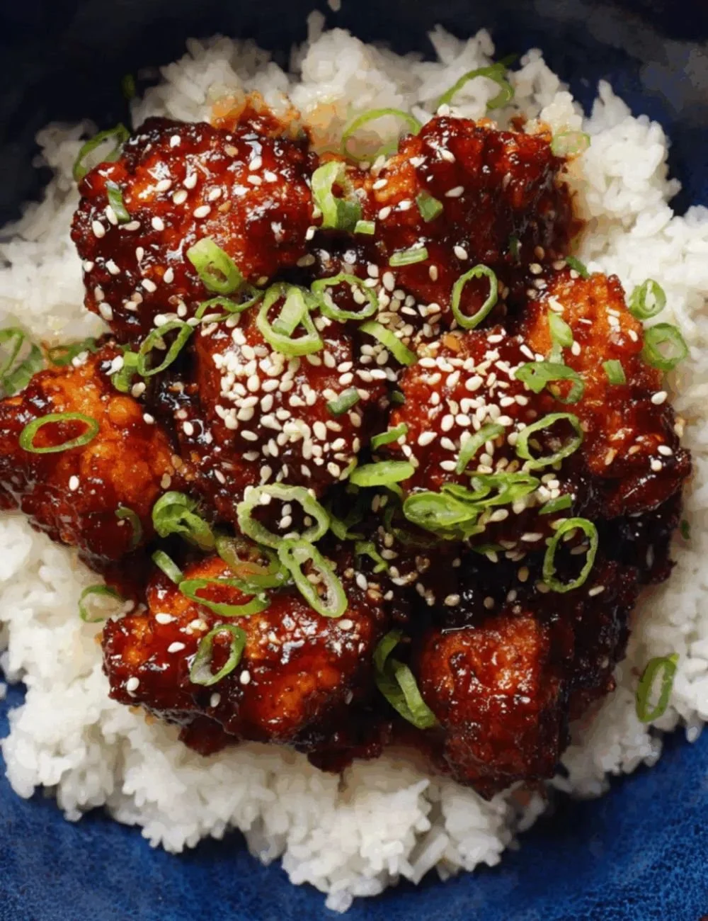Honey Garlic Chicken served with fresh Asian Slaw.
