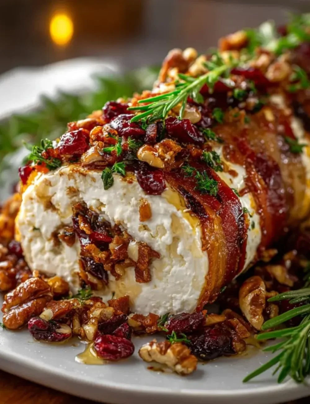 Delicious Million Dollar Bacon Goat Cheese dish ready to serve.