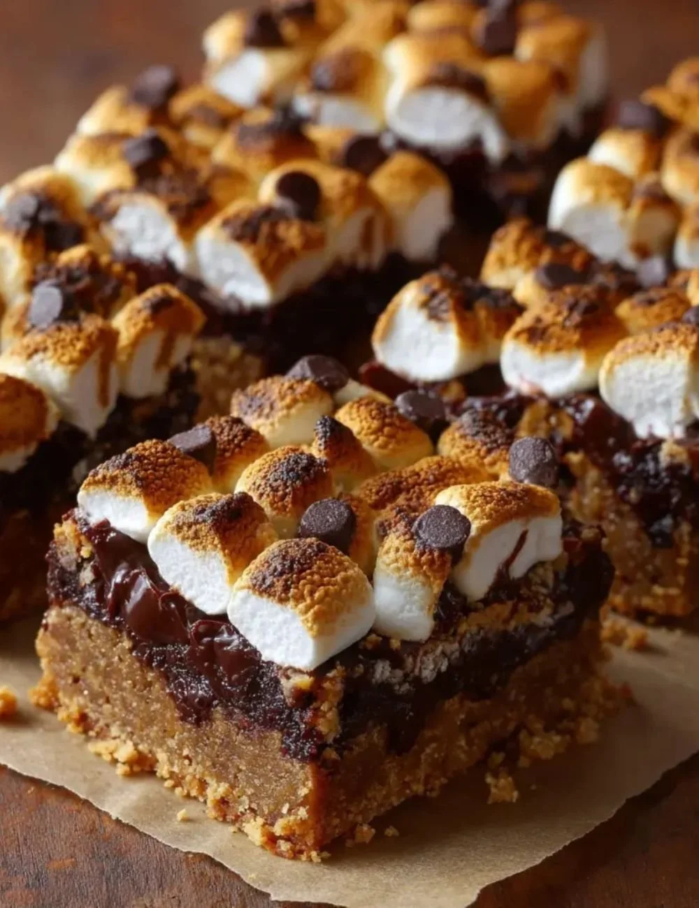 Delicious Smores Gingerbread Cookie Bars on a festive plate