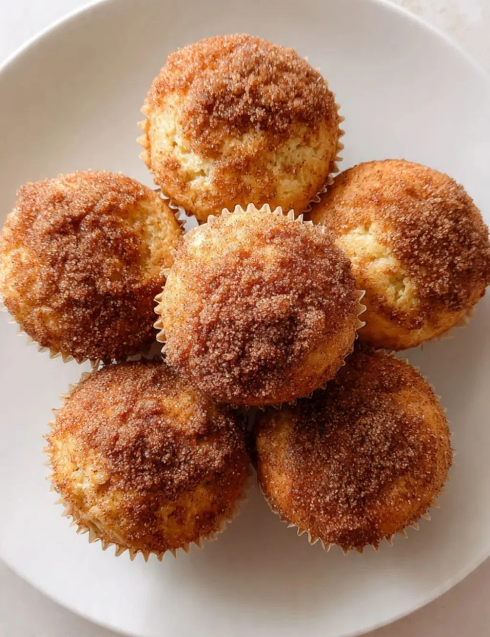 Freshly baked Snickerdoodle Muffins with cinnamon-sugar topping
