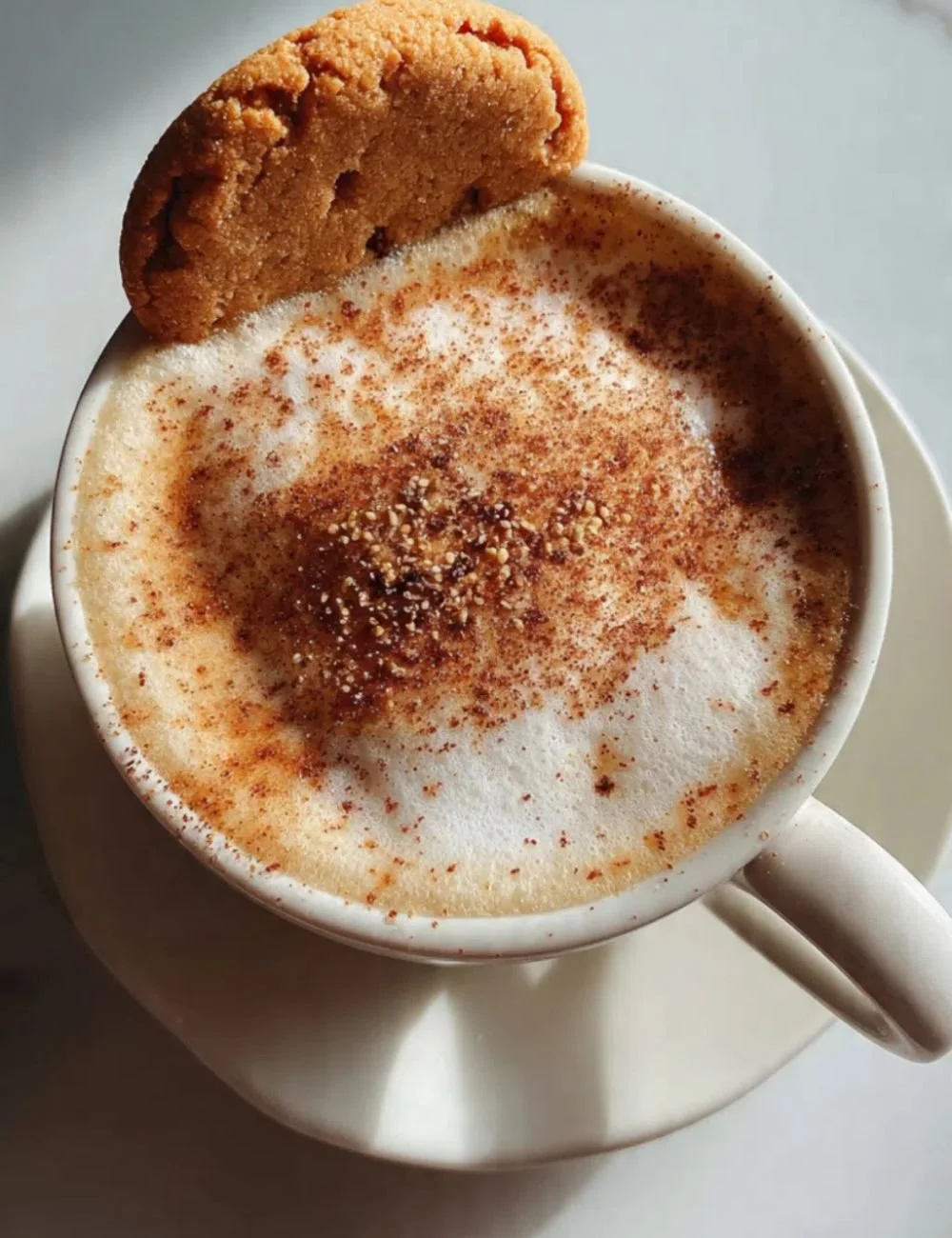 Delicious sugar cookie milk tea topped with cookie crumbles