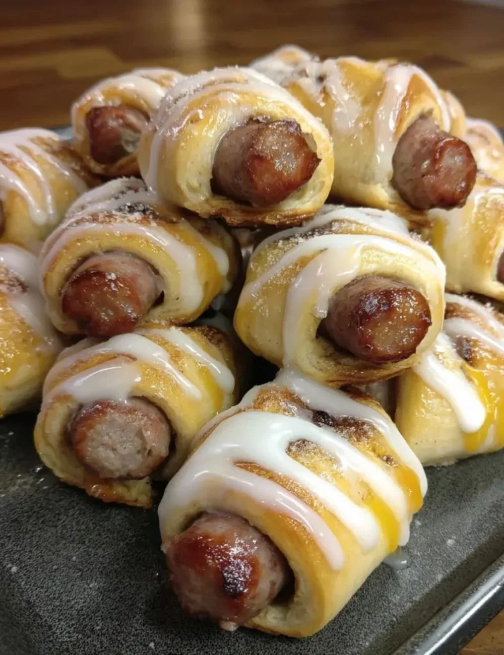 Delicious breakfast pigs baked within cinnamon rolls, a fun morning treat