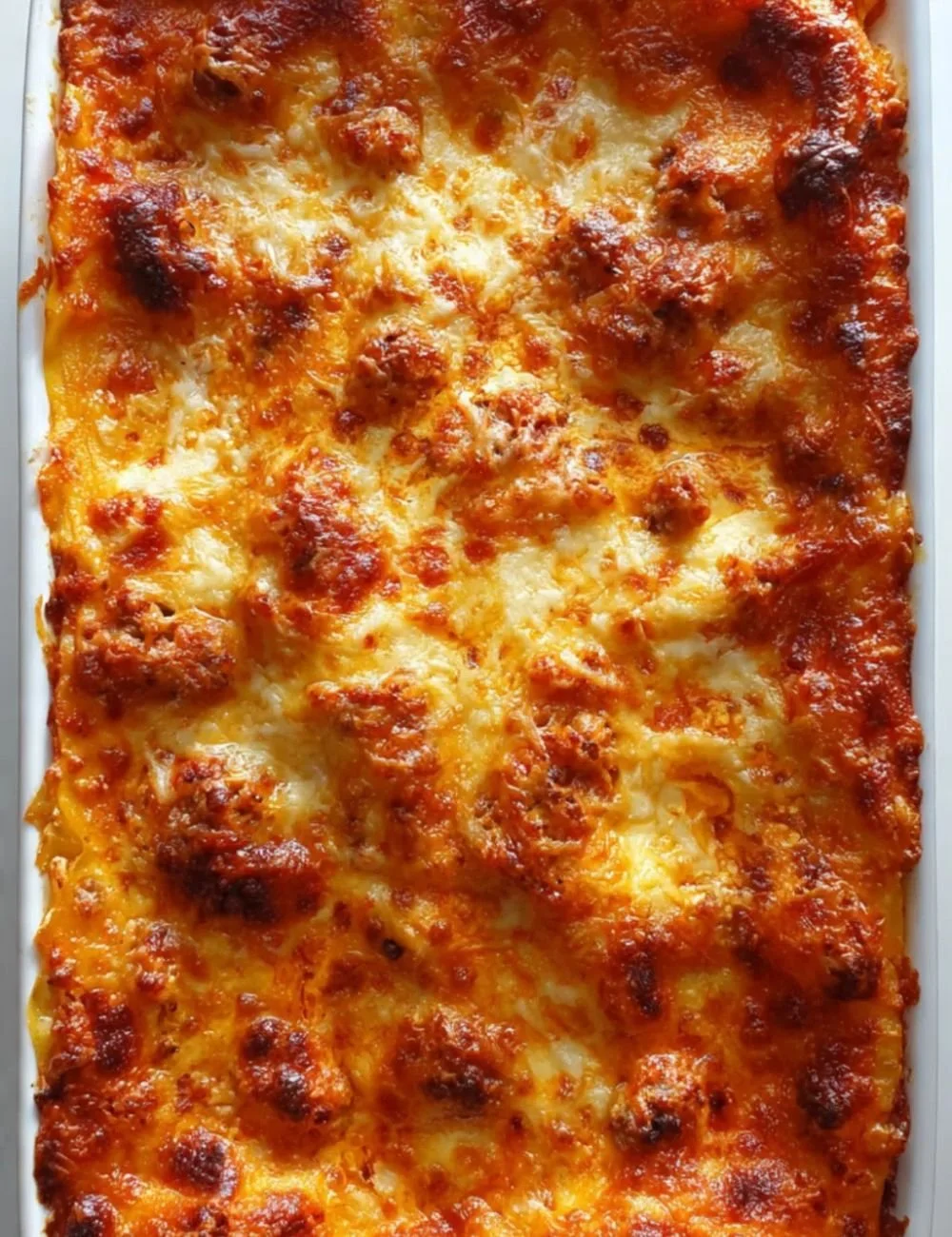 Delicious chicken sausage lasagna with layers of cheese and marinara sauce.