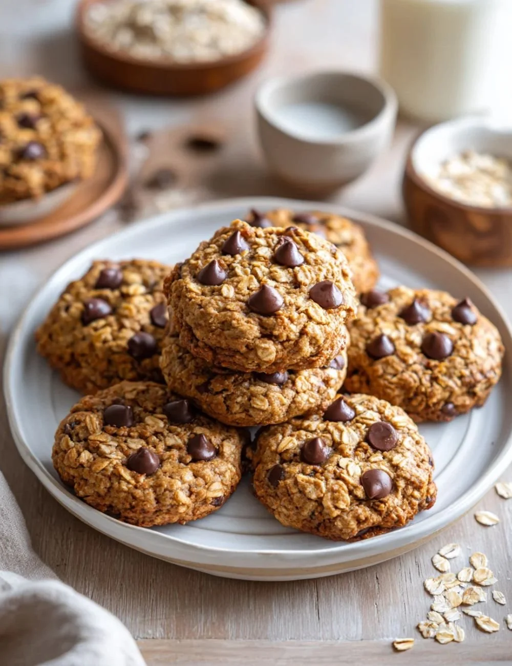 Delicious healthy oatmeal protein cookies with oats and protein-rich ingredients.