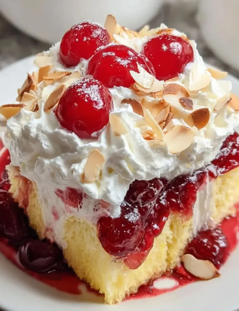 Heaven on Earth Cake with layers of cream and fruit