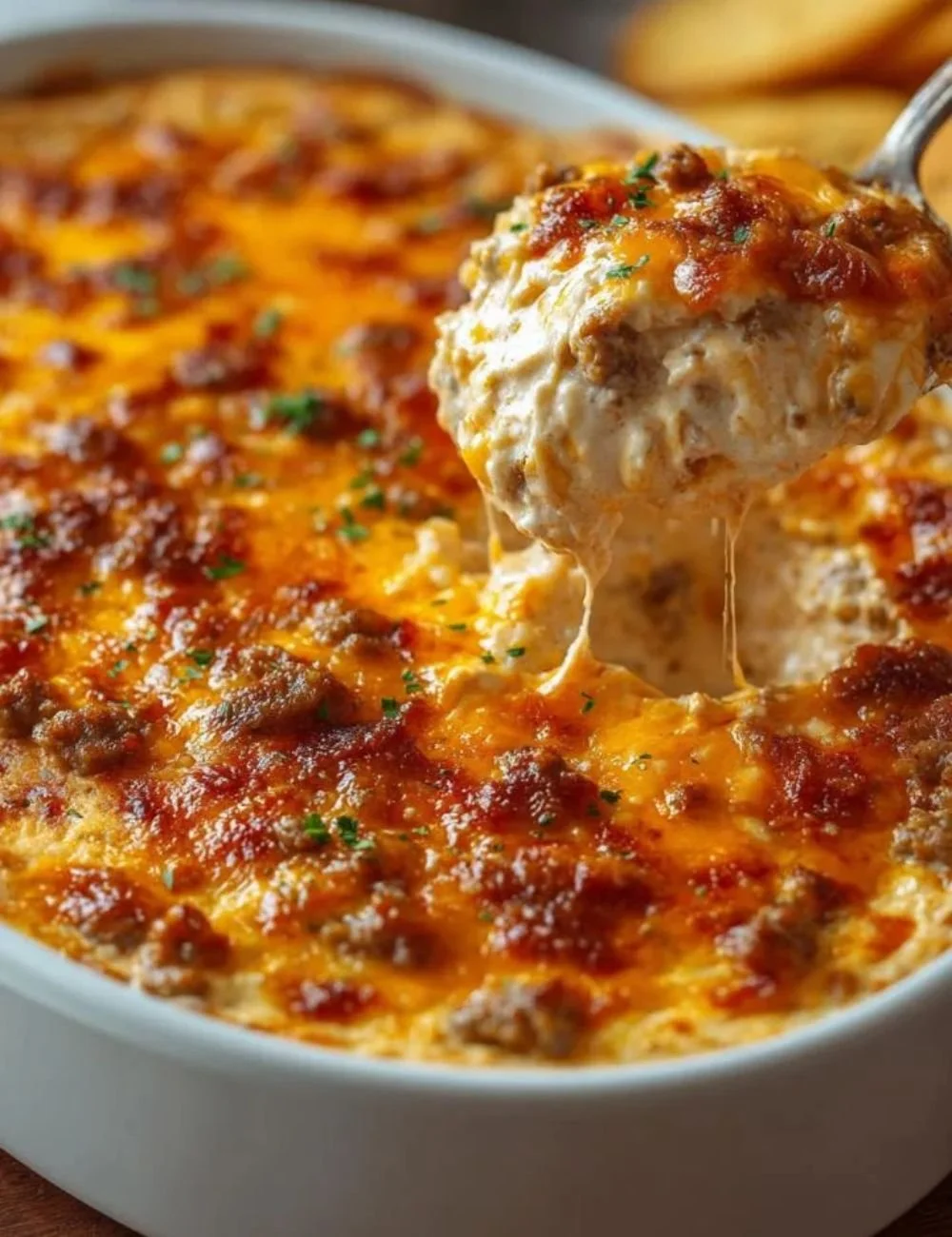 Hissy Fit Dip served in a bowl with colorful veggies and chips around it.