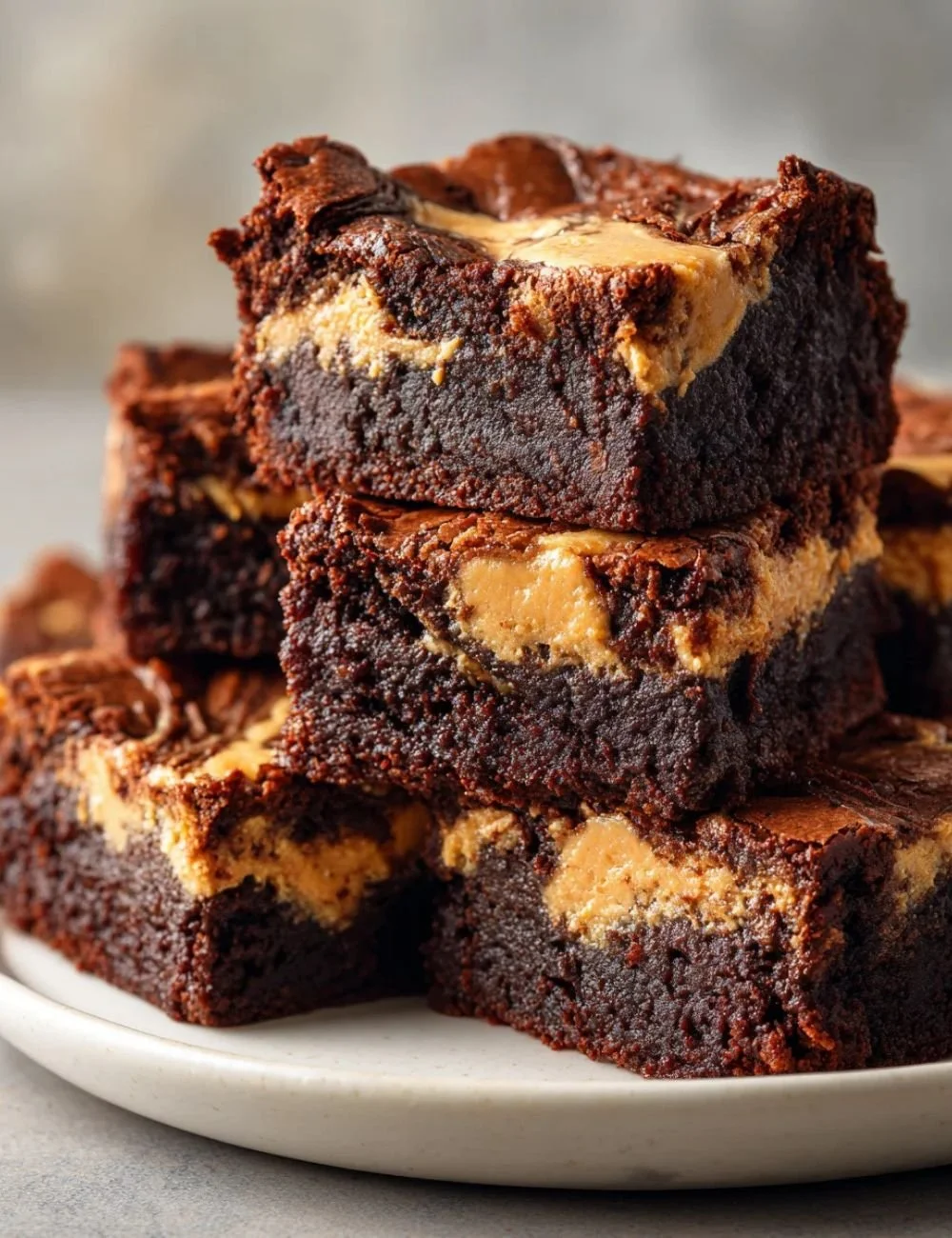 Peanut Butter Chocolate Black Bean Brownies on a plate