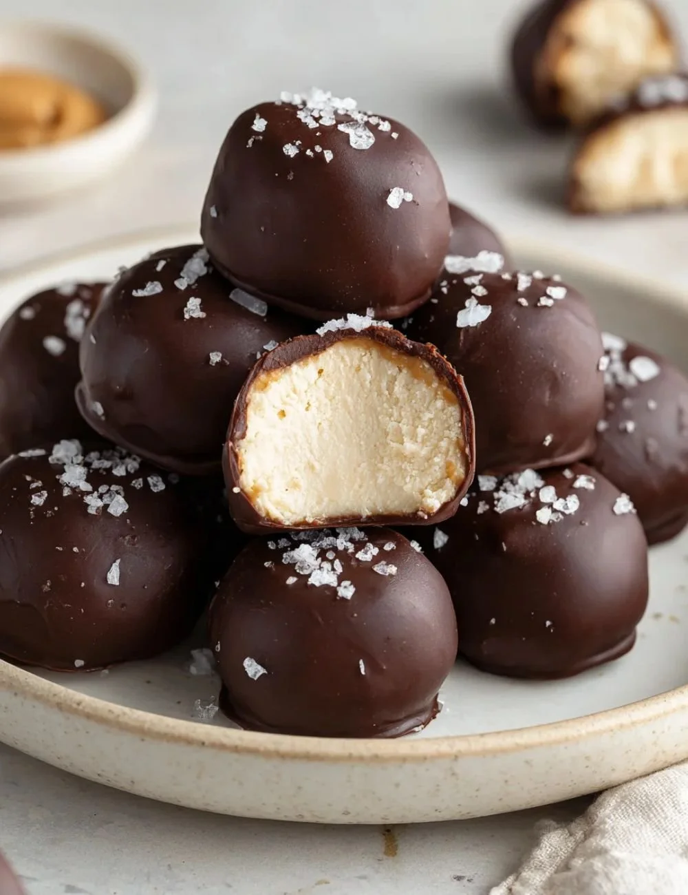 Healthy Peanut Butter Greek Yogurt Bites with creamy texture and protein boost