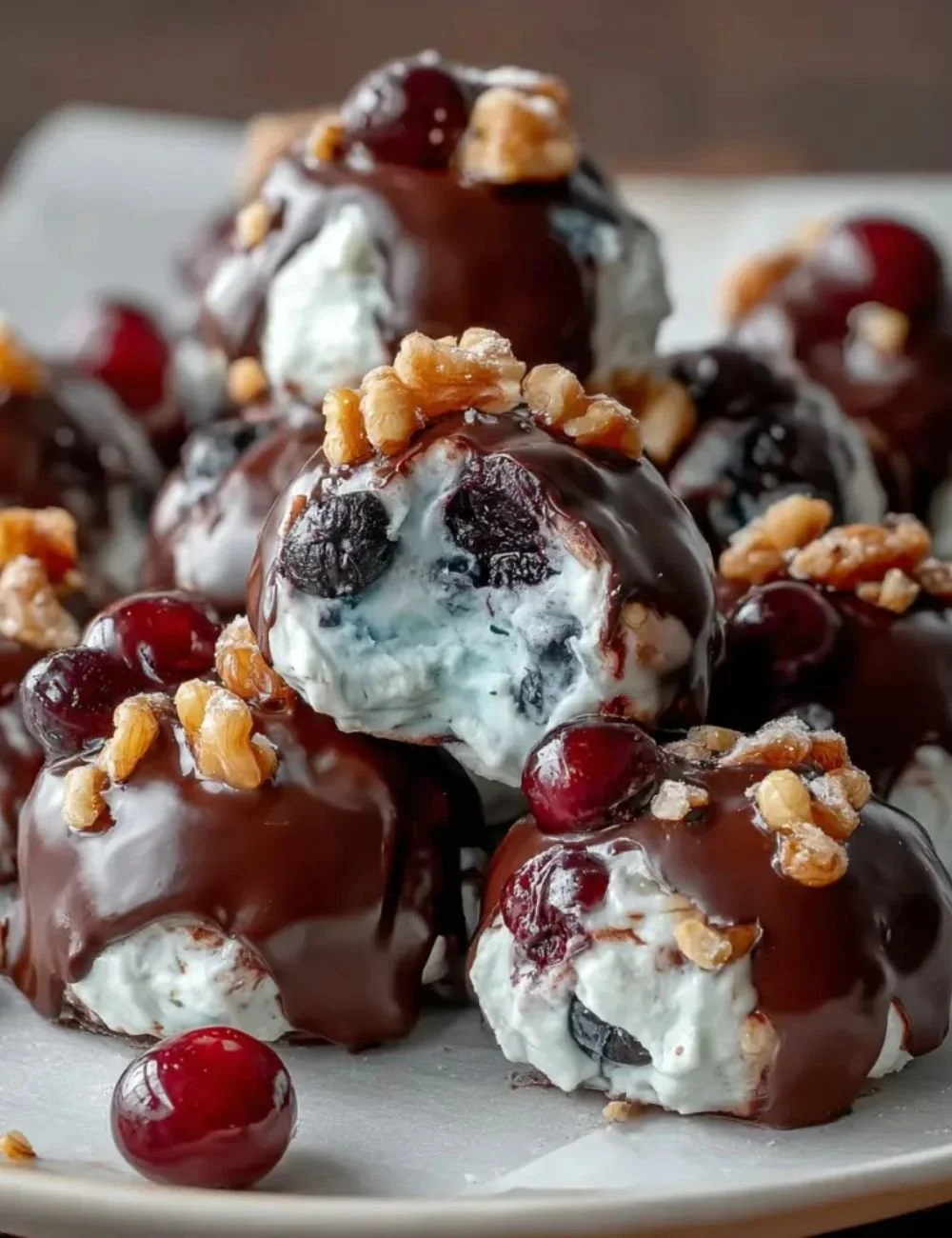Healthy blueberry yogurt clusters with real blueberries and yogurt