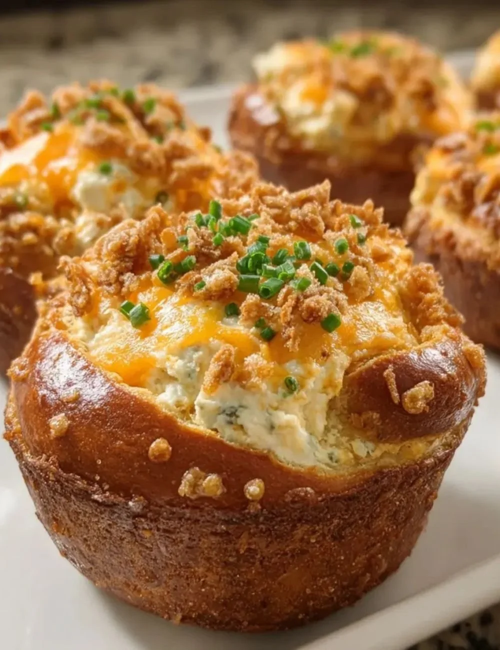 Buffalo Ranch Cream Cheese Pretzel with a savory dip.