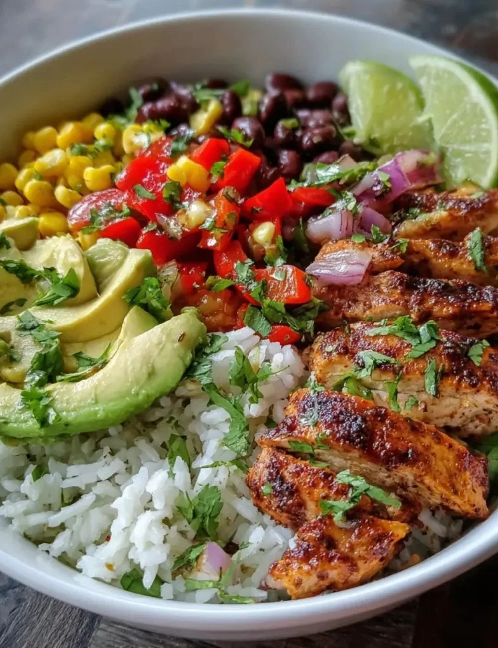 Delicious Cajun Chicken Bowl with spices and fresh ingredients