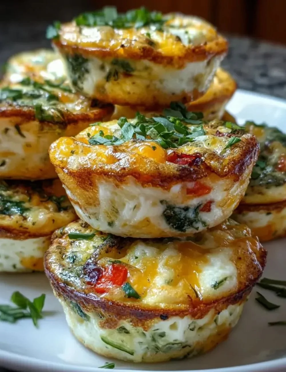 Delicious Cottage Cheese Egg Bites served on a plate, perfect for breakfast
