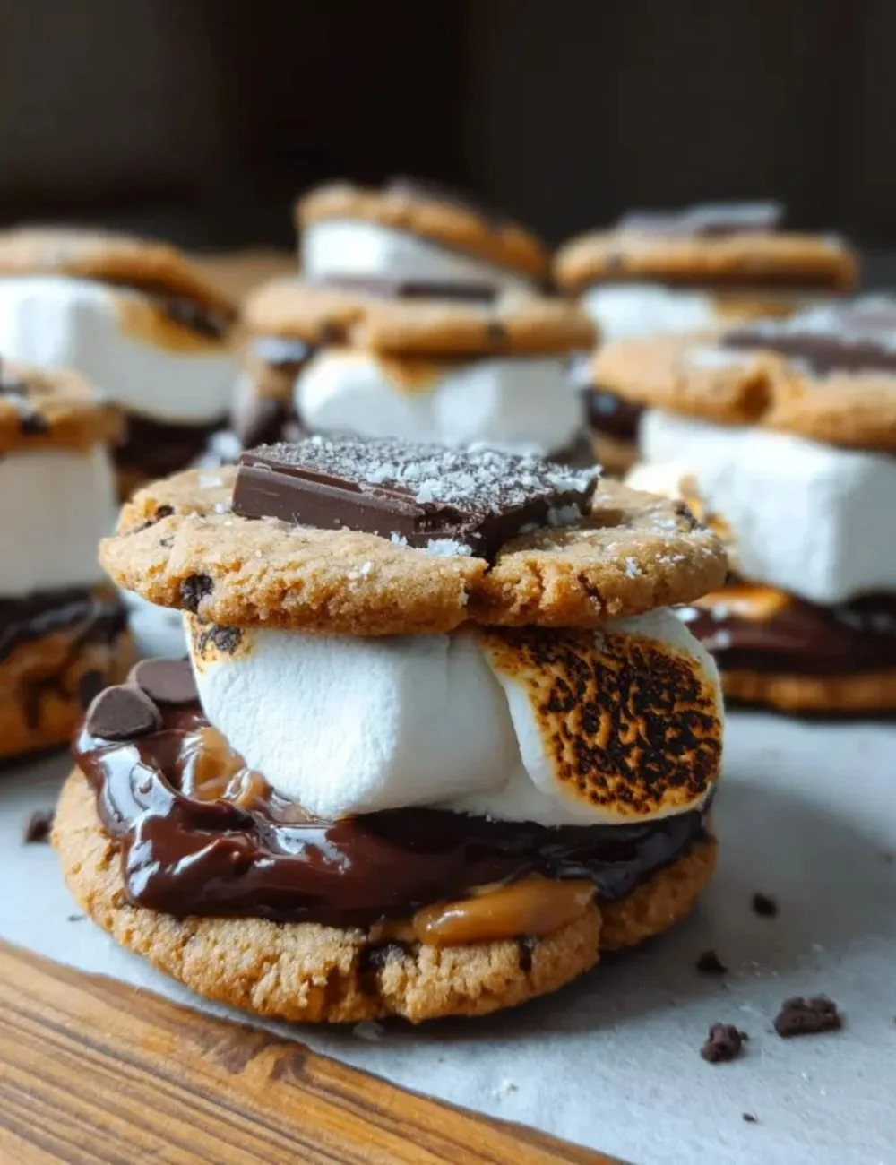 Delicious Peanut Butter Chocolate Chip S’mores dessert ready to enjoy