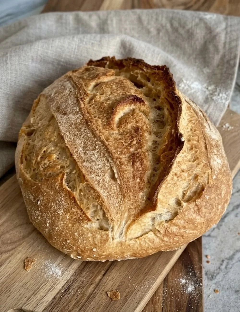 Effortless Sourdough Boule with No Stretch and Folds