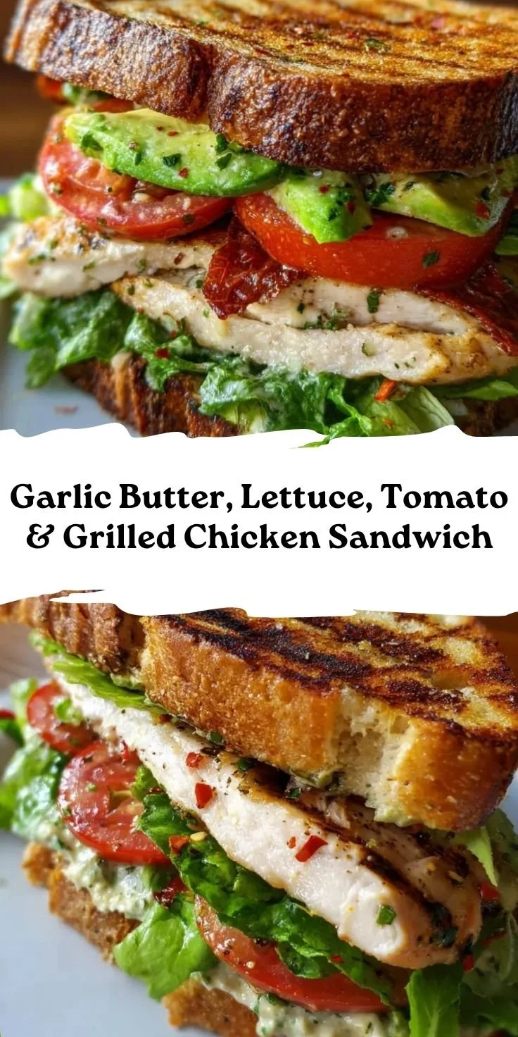 Garlic Butter, Lettuce, Tomato & Grilled Chicken Sandwich