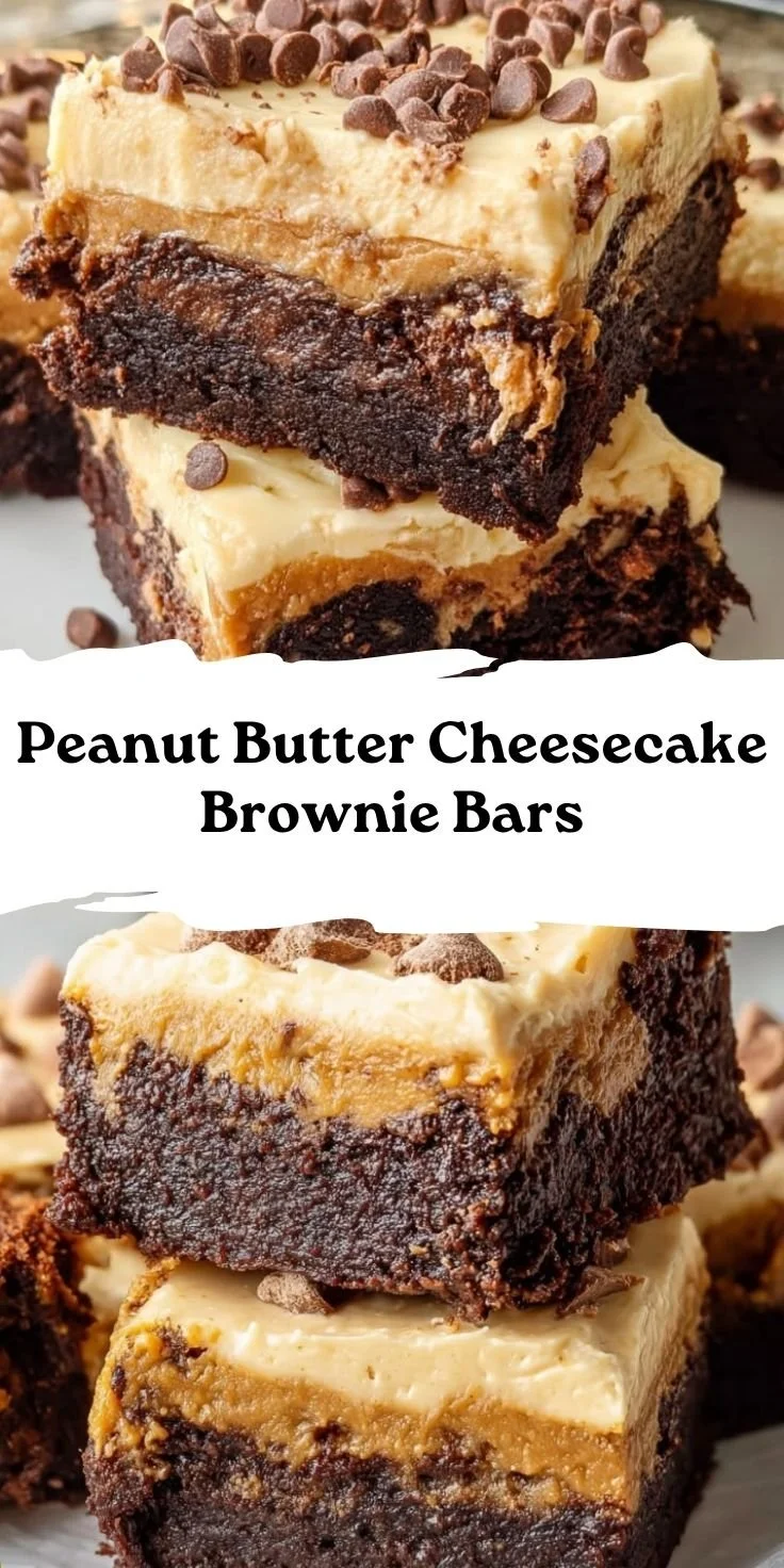 Peanut Butter Cheesecake Brownie Bars
