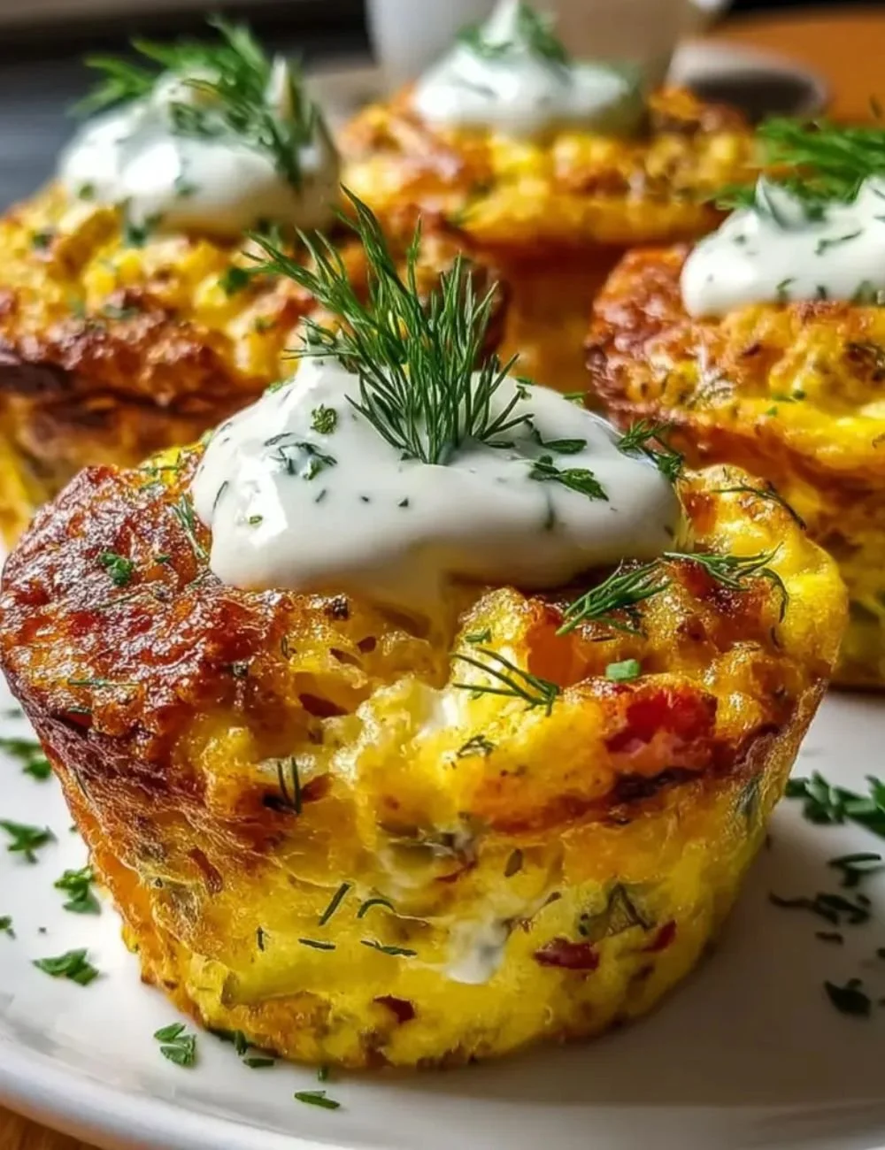 Delicious Pickle-Fix Egg Potato Muffins baked in a muffin tin.