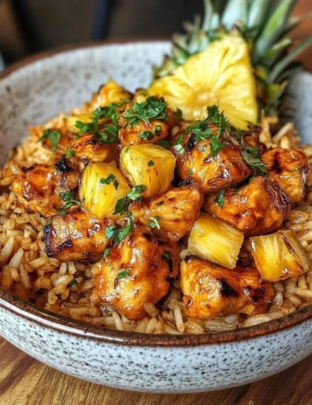 Delicious Pineapple Chicken and Rice dish served on a plate