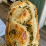 Soft and Crunchy Sourdough Loaf with Olive Oil and Egg