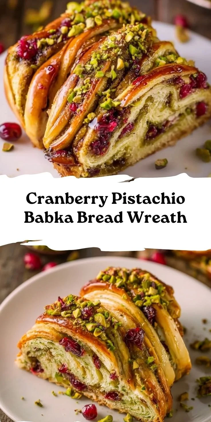 Cranberry Pistachio Babka Bread Wreath