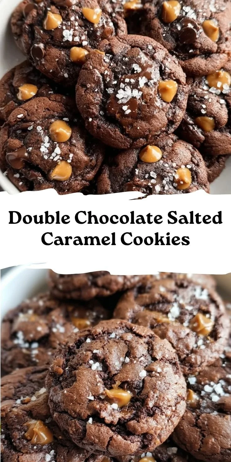 Double Chocolate Salted Caramel Cookies