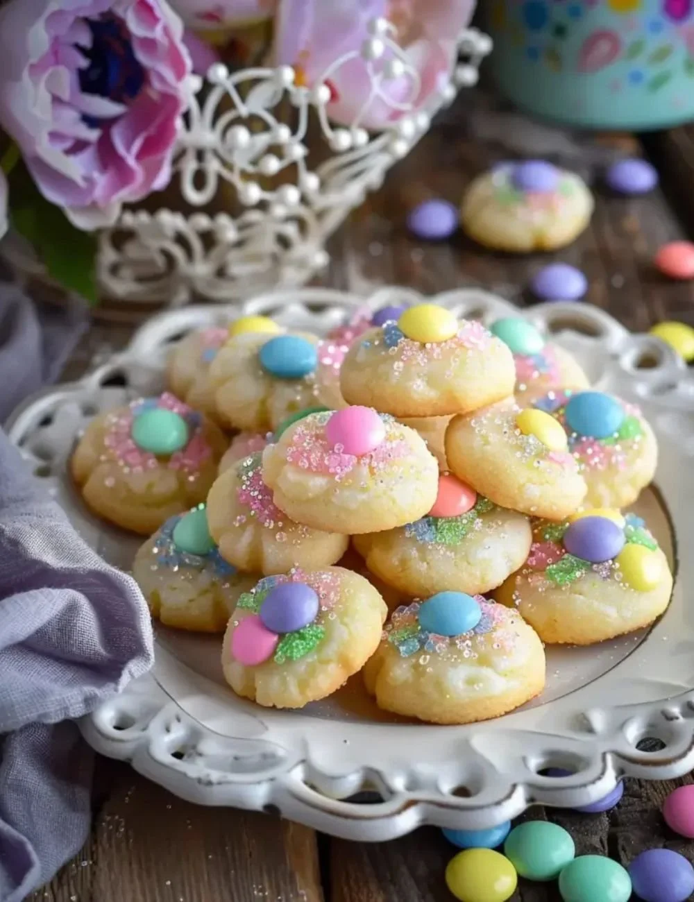 Decorative Easter Bunny Button Cookies for festive celebrations