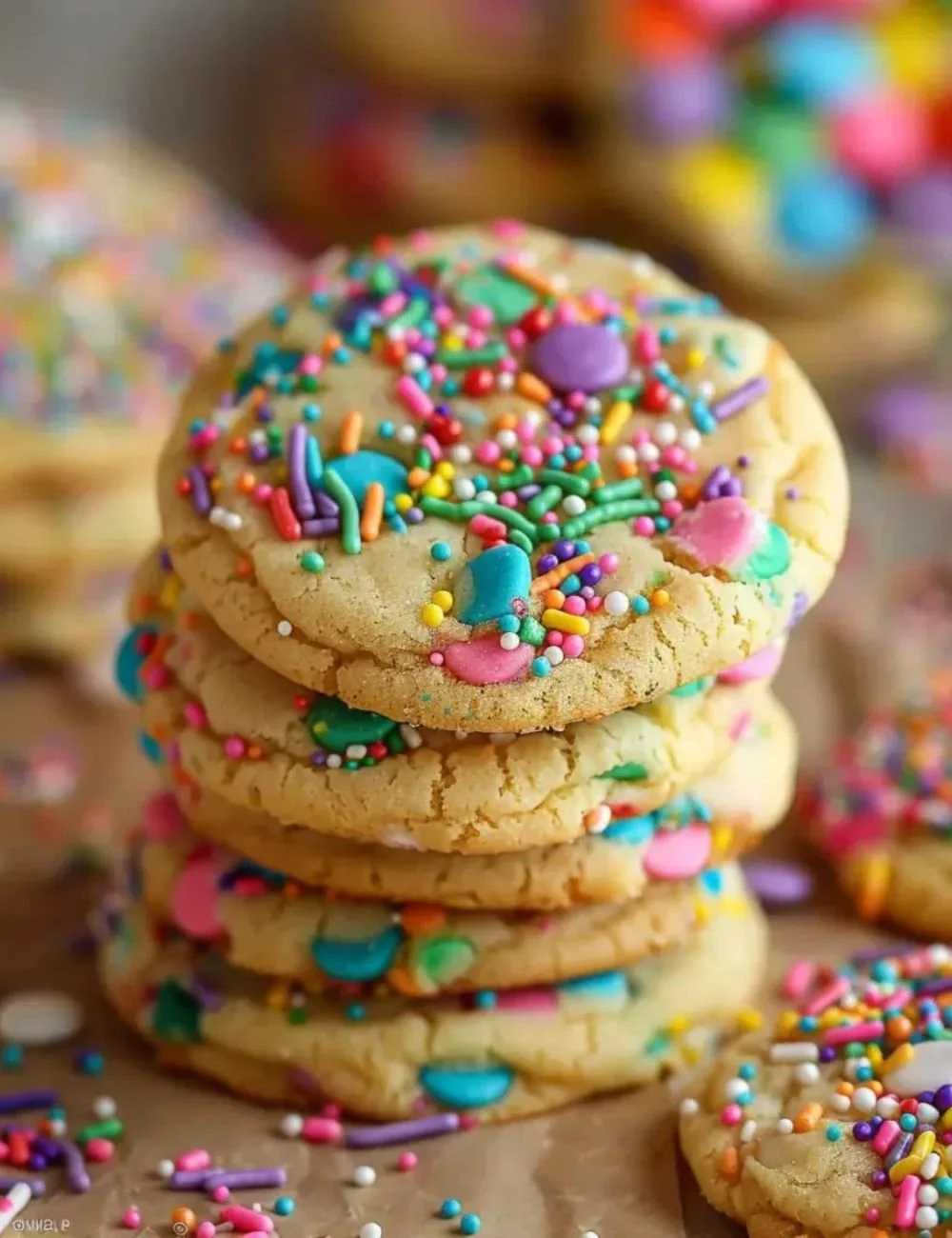 Decorated Easter cookies in various shapes and colors for the festive season.